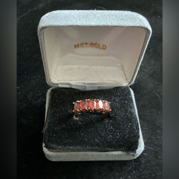 Garnet, gold-plated cocktail ring .925, size 10 - 10.5 - Picture 8 of 8
